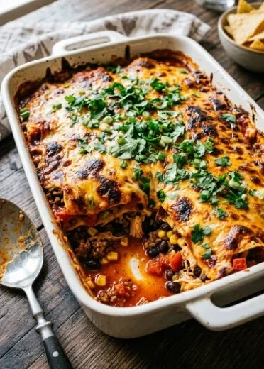 A variety of delicious dump and bake casseroles ready for a lazy Sunday meal.