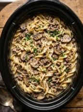 Slow Cooker 5-Ingredient Hamburger Stroganoff