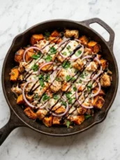 BBQ Chicken Sweet Potato Skillet – Easy Healthy One Skillet Dinner