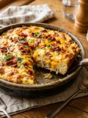 Cozy Loaded Baked Potato Casserole Recipe with Crispy Bacon Bits Made Easy