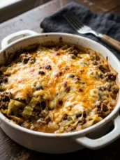 Creamed Cabbage and Ground Beef Casserole