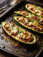 Ground Beef Zucchini Boats