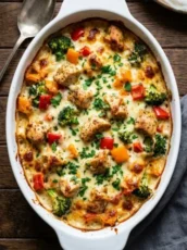 Healthy High-Protein Chicken and Vegetables Casserole