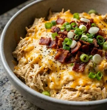 Delicious Keto Crack Chicken served in a bowl with herbs and spices