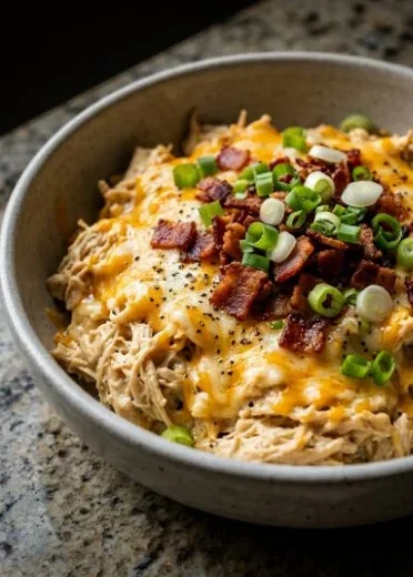 Delicious Keto Crack Chicken served in a bowl with herbs and spices