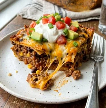 Keto Taco Casserole (with Cottage Cheese | High Protein) 2 Delicious Keto Taco Casserole topped with cheese and spices