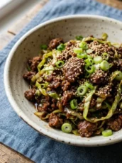 Low Carb Mongolian Ground Beef Cabbage Recipe