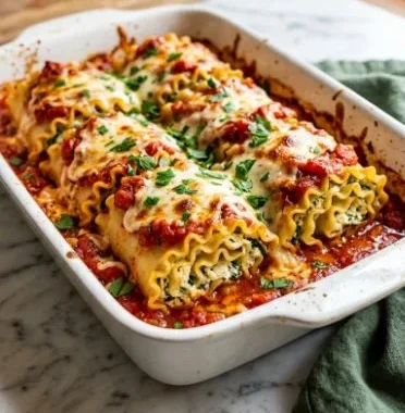 Parmesan Spinach Chicken Lasagna Roll Ups on a plate