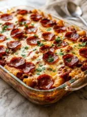 Pepperoni Pizza Casserole