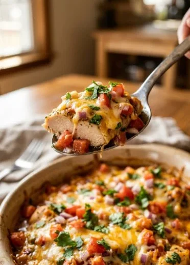 Roast with Fresh Salsa Chicken Bake showcasing succulent chicken and vibrant salsa.