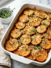 Savory Herb and Parmesan Sweet Potato Bake