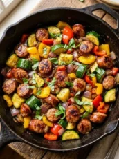 Skillet Sausage and Zucchini