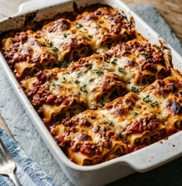 Skinny spinach lasagna topped with cheese and fresh ingredients
