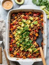 Vegan Dump and Bake Chipotle Black Bean Casserole