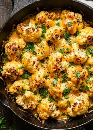 Best cauliflower mac and cheese served in a bowl, creamy and delicious