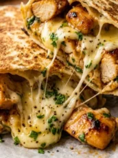 Cheesy Garlic Chicken Wraps