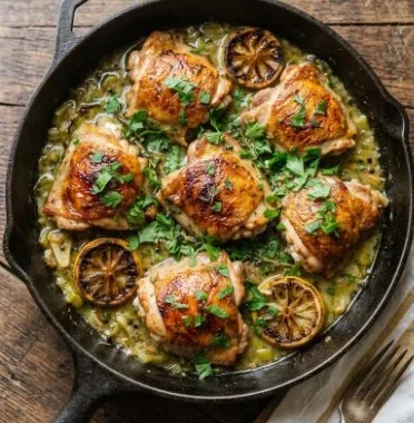Chicken with Leeks Recipe 1 Delicious Chicken with Leeks recipe dish served on a plate