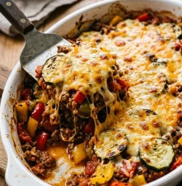 Easy, Cheesy Tex-Mex Cabbage Casserole 1 Delicious Tex-Mex Cabbage Casserole topped with cheese and spices.