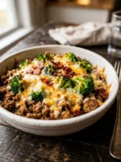 Easy Keto Hamburger Broccoli Skillet