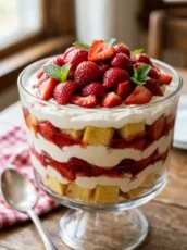 Easy Strawberry Trifle with Pound Cake