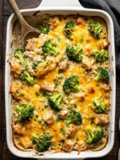 High-Protein Chicken Broccoli Rice Casserole