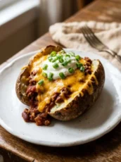 Loaded Chili Baked Potatoes