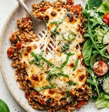 Pepperoni Pizza Casserole 1 Delicious Pepperoni Pizza Casserole baked with cheese and pepperoni