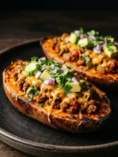 Turkey Taco Stuffed Sweet Potatoes