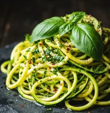 Zesty Lemon Zucchini Noodles: The Best Healthy Twist 2 Zesty lemon zucchini noodles served in a bowl with fresh herbs