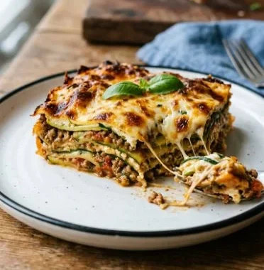 Zucchini Lasagna 1 Delicious homemade zucchini lasagna layered with cheese and marinara sauce