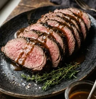 Air Fryer Chuck Roast 2 Delicious air fryer chuck roast served with vegetables.