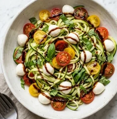 Best Caprese Zucchini Salad 1 Delicious Caprese Zucchini Salad with fresh zucchini, tomatoes, and mozzarella