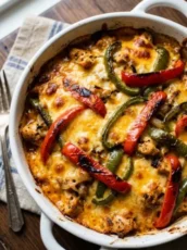 Cheesy Fajita Baked Chicken (Quick & Easy!)