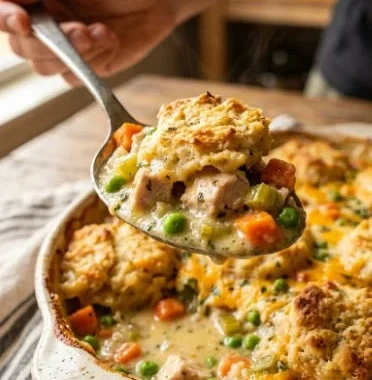 Delicious Chicken Pot Pie Bubble Up served in a cozy dish