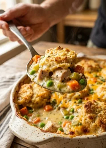 Delicious Chicken Pot Pie Bubble Up served in a cozy dish