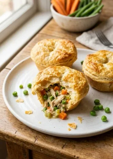 Delicious Chicken Pot Pie with Grands Biscuits served in a baking dish