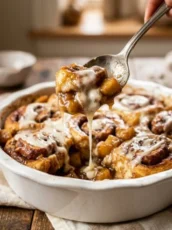 Cinnamon Roll Casserole with Apple Pie Filling