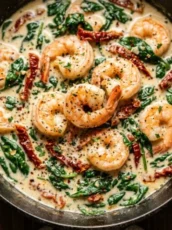 Easy Creamy Tuscan Shrimp