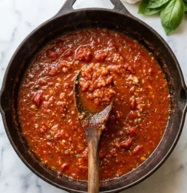 Easy Keto Marinara Sauce 2 Bowl of easy keto marinara sauce, ideal for low-carb meal preparations.