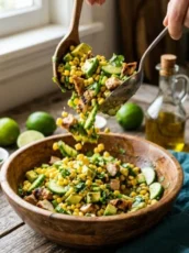 Grilled Chicken Avocado Corn Salad with Chili-Lime Dressing