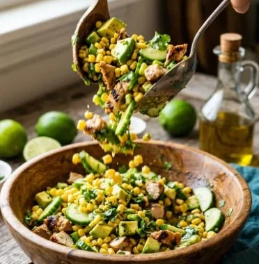 Grilled Chicken Avocado Corn Salad with Chili-Lime Dressing 1 Delicious Grilled Chicken Avocado Corn Salad with vibrant chili-lime dressing