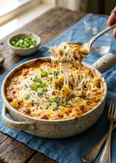 High-protein spaghetti squash casserole baked with vegetables and cheese