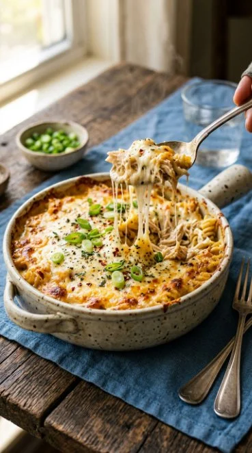 High-protein spaghetti squash casserole baked with vegetables and cheese
