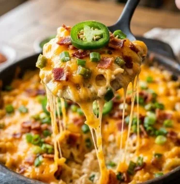 Jalapeno Popper Casserole 1 Delicious jalapeno popper casserole baked to perfection with cheesy and spicy toppings