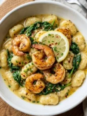 Lemon Garlic Shrimp Gnocchi Skillet