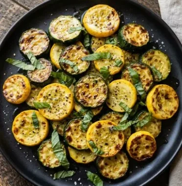 Sautéed Zucchini and Squash 1 Plate of sautéed zucchini and squash garnished with herbs