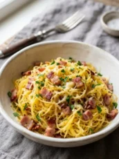 Spaghetti Squash Keto Carbonara
