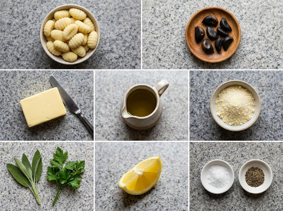 Black Garlic Gnocchi: The Cozy Umami Pasta You'll Make on Repeat 1 Black Garlic Gnocchi ingredients