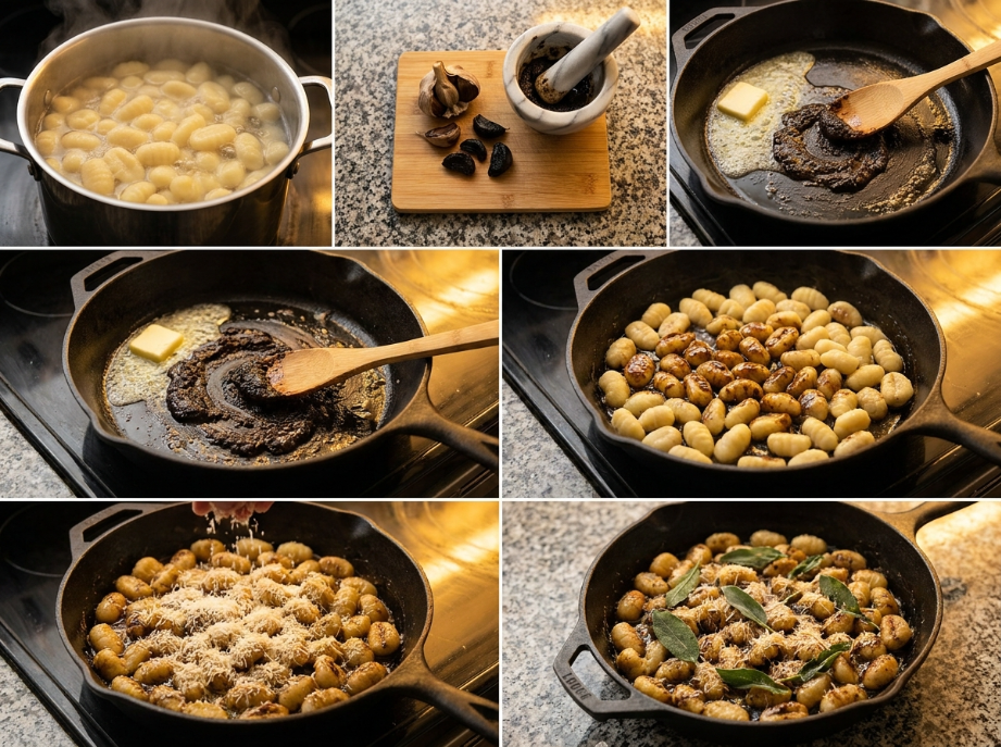 Black Garlic Gnocchi: The Cozy Umami Pasta You'll Make on Repeat 2 Black Garlic Gnocchi step