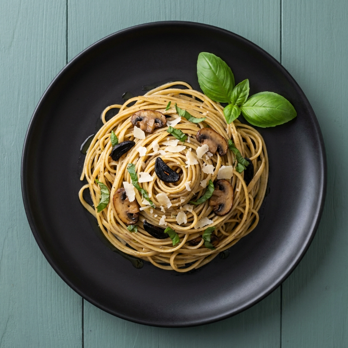 Black Garlic Linguine 4 Black Garlic Linguine WPRM